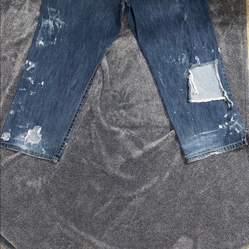 Stylish Blue Denim Jeans with Patchwork - Picture 8 of 13